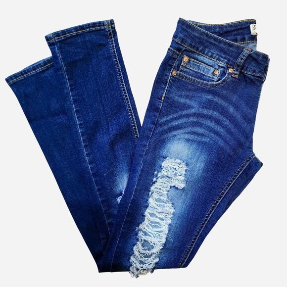 Indigo Rein Skinny Distressed Jeans size 3 - Picture 6 of 8